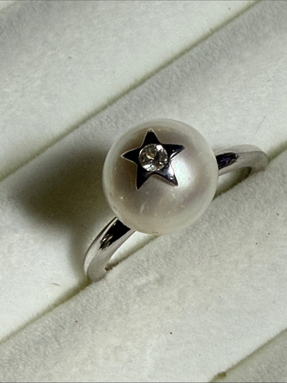 Classic Sterling Ring with White Pearl Accent